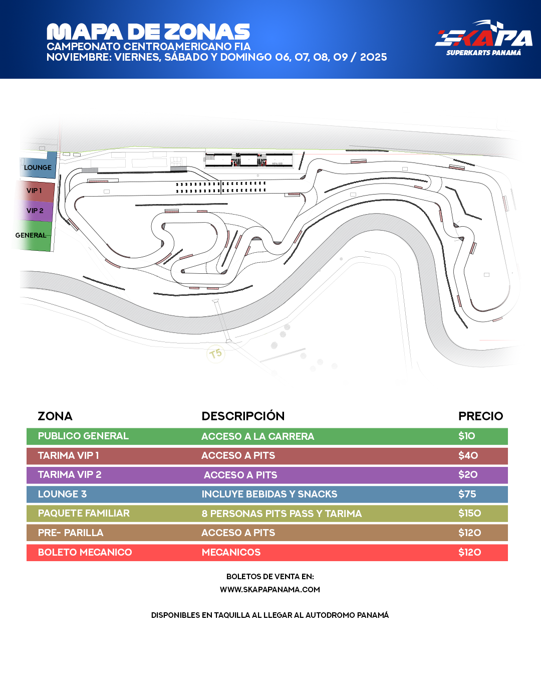 Tiquetera Campeonato Centroamericano FIA